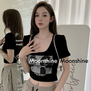 Moon  เสื้อครอป เสื้อแฟชั่นผู้หญิง y2k สีพื้น สําหรับผู้หญิง ใส่ไปคลับ ปาร์ตี้ 2023 NEW Jl1013 รุ่นใหม่ ins สวย สบาย A29J1KD 36Z230909