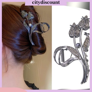 &lt;citydiscount&gt;  กิ๊บติดผมโลหะ รูปดอกทิวลิป กันลื่น ขนาดใหญ่ หรูหรา เครื่องประดับผม