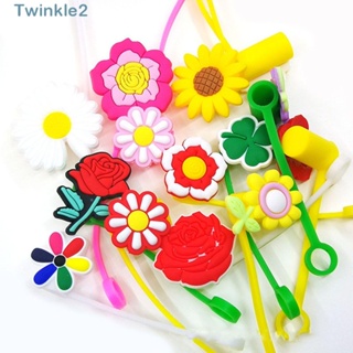 TWINKLE จุกปิดหลอดดูดน้ํา ซิลิโคน ลายการ์ตูน กันฝุ่น สําหรับห้องครัว