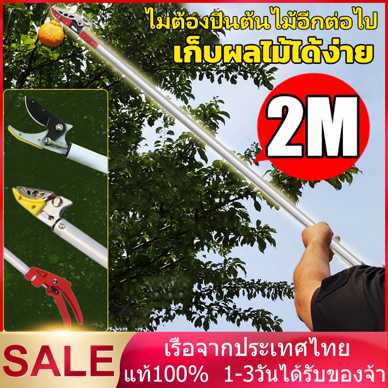 กรรไกรตัดกิ่ง (ปรับได้ 2.3-4M) กรรไกรตัดหนีบผลไม้ด้ามยาว มีการรับประกัน การเก็บผลไม้ การตัดที่เร็ว กรรไกรตัดผลไม้