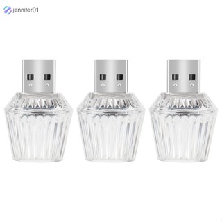 Jen ชุดไฟ LED 5V USB ขนาดเล็ก สําหรับติดตกแต่งภายในรถยนต์ แล็ปท็อป 3 ชิ้น (7