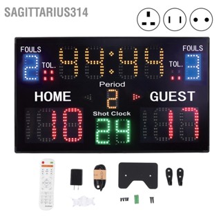  Sagittarius314 ป้ายบอกคะแนนอิเล็กทรอนิกส์ 15 หลัก LED ดิจิตอลแบบพกพาไฟฟ้า Scorekeeper สำหรับบาสเก็ตบอล วอลเลย์บอล