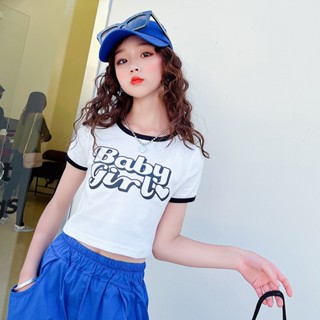 [พร้อมส่ง] เสื้อยืดแขนสั้น สามสี เข้ากับทุกการแต่งกาย แฟชั่นฤดูร้อน สําหรับเด็กผู้หญิง 2023 T 3
