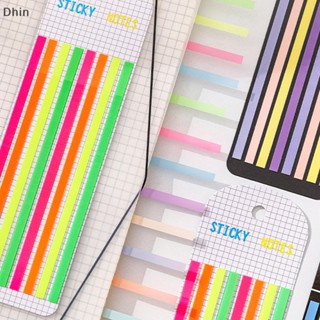 [Dhin] 160Pcs/Set Color Fluorescence Stickers Transparent Fluorescent Index Tabs Flags Sticky Note Stationery Children Gifts School Office Supplies COD