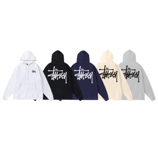 Stussy SS23 เสื้อกันหนาว มีฮู้ด พิมพ์ลาย ทรงหลวม สไตล์คลาสสิก สําหรับคู่รัก