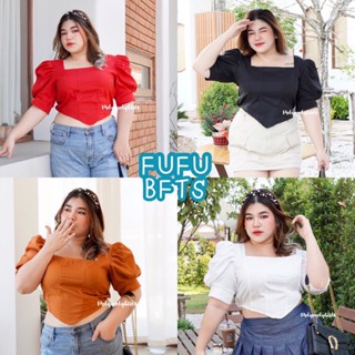 BKL สาวอวบ พร้อมส่ง FUFU เสื้อคอเหลี่ยม ชายแหลม แขนพอง เนื้อผ้าซาร่า ใส่แล้วพรางหุ่นมากแม่ เดรส เสื้อยืด ชุดเซ็ท