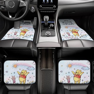 Winne The Pooh พรมปูพื้นรถยนต์ กันลื่น ด้านหน้า และด้านหลัง สําหรับ SUV Vans Sedans Trucks 4 ชิ้น