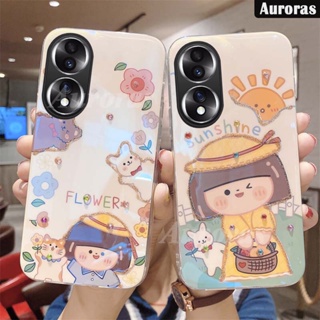 เคสโทรศัพท์มือถือ ซิลิโคนนิ่ม กันกระแทก ประดับพลอยเทียม แสงสีฟ้า สําหรับ Honor 90 Pro Honor 90 Pro