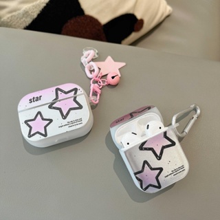 Ins pink Star เคสหูฟังบลูทูธไร้สาย TPU นิ่ม แบบใส ชุบไฟฟ้า กันตก พร้อมจี้ สําหรับ AirPods 1 2 3 Pro2 2022