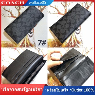 Accordion Wallet F74597 F75000 F75013 F74599 กระเป๋าสตางค์ใบยาวผู้ชายซิปกระเป๋าสตางค์กระเป๋าสตางค์คลิปหนีบ COAC H