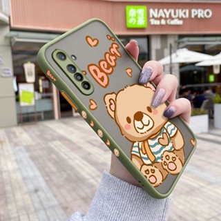 เคสโทรศัพท์มือถือ ซิลิโคนแข็ง ขอบสี่เหลี่ยม กันกระแทก ลายการ์ตูนหมีน่ารัก แฟชั่น สําหรับ Realme XT Realme X2