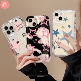 Ns เคสโทรศัพท์มือถือ Tpu นิ่ม กันกระแทก ลายดาว สีชมพู สําหรับ iPhone 11 14 13 12 Pro MAX 7Plus XR 7 6 8 6S Plus X XS MAX