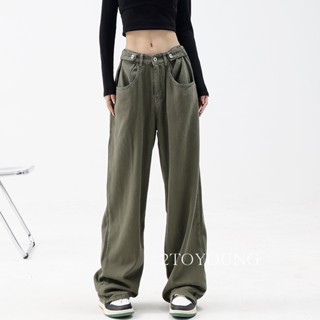 2TOYOUNG  กางเกงขายาว คาร์โก้ กางเกง เชือกอเมริกันคลาสิค Cargo pants 2023 NEW 071871 คุณภาพสูง สบาย Stylish สวย A23L082 36Z230909