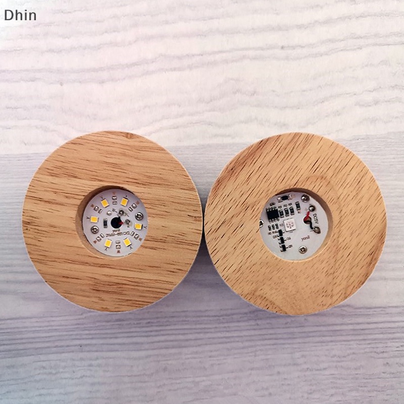 [Dhin] ฐานโคมไฟตั้งโต๊ะ LED ทรงกลม 8 ซม. 3D คริสตัลเรซิ่น สําหรับตกแต่งบ้าน COD