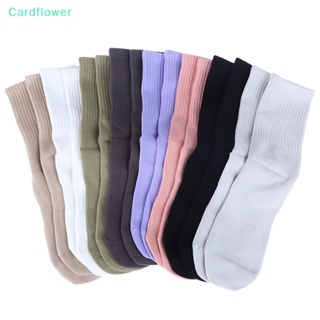 &lt;Cardflower&gt; ถุงเท้าผ้าฝ้าย ระบายอากาศ กันลื่น สีพื้น สําหรับออกกําลังกาย เล่นโยคะ พิลาทิส เต้นรํา ฟิตเนส ลดราคา