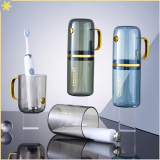 [LBE] Light Luxury Transparent Travel Washing Cup Creative 3 Mouthwash Cup Portable Toothbrush Storage Box