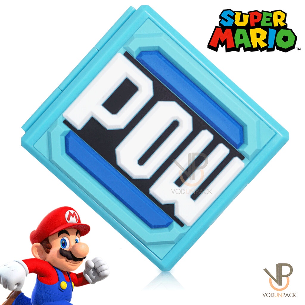 Super Mario [POW] 3D กระปุกกล่องใส่เกม NINTENDO SWITCH พร้อมส่ง ลาย POW สุดน่ารัก กล่องใส่ตลับ ตลับ
