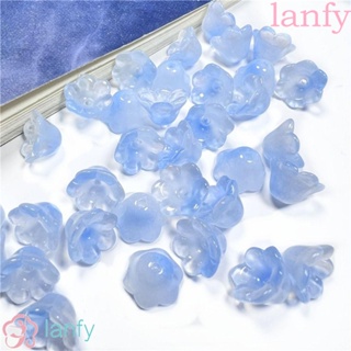 Lanfy ลูกปัดดอกไม้ ทรัมเป็ต แวววาว อุปกรณ์เสริม สําหรับทําเครื่องประดับ กิ๊บติดผม 50 ชิ้น