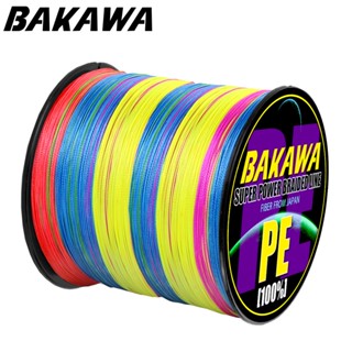 Bakawa สายเอ็นตกปลา PE แบบถัก แข็งแรงมาก 300 ม. 12-85LB PE 4 เส้น