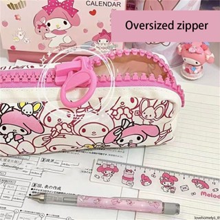 กระเป๋าดินสอ ขนาดใหญ่ จุของได้เยอะ ลายการ์ตูน My Melody Kulomi Cinnamoroll Hello Kitty น่ารัก สําหรับใส่เครื่องเขียน