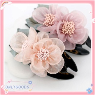 Only กิ๊บติดผม ผ้าฟาบริค ลายดอกไม้ แฟนซี สําหรับผู้หญิง