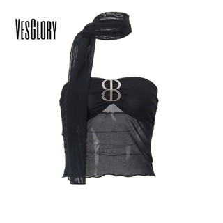 Vesglory เสื้อกล้าม เปิดไหล่ เปลือยหลัง ทรงสลิมฟิต สีพื้น เซ็กซี่ แฟชั่นสําหรับสตรี 2023