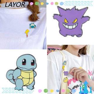 Layor เข็มกลัดโลหะ รูปการ์ตูนเป็ด โปเกม่อน เต่า Jenny สําหรับตกแต่งกระเป๋านักเรียน