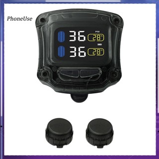 Phoneuse M3 ระบบตรวจสอบความดันลมยางรถจักรยานยนต์ TPMS พร้อมเซนเซอร์ภายนอก 2 ชิ้น