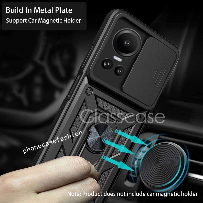 เคสโทรศัพท์มือถือแบบแข็ง กันกระแทก พร้อมแหวนแม่เหล็กตั้งโทรศัพท์ สําหรับ oppo reno 11F 11 10 pro Plus 5G 2023 Reno10 10pro 10pro+ - รูปที่ 3