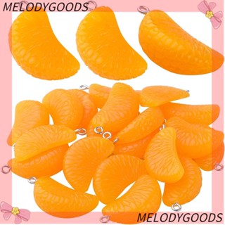 MELODG จี้เรซิ่น รูปผลไม้น่ารัก สีส้ม สําหรับทําเครื่องประดับ ต่างหู DIY