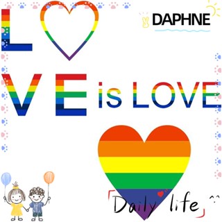 DAPHNE ม้วนเทปสติกเกอร์ สีรุ้ง มีกาวในตัว สําหรับติดตกแต่ง 2 ม้วน