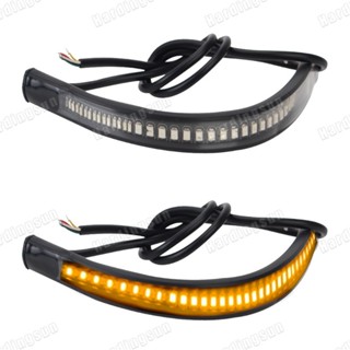 แถบไฟเลี้ยว LED 48SMD DRL สีเหลืองอําพัน สําหรับรถจักรยานยนต์ 1 ชิ้น