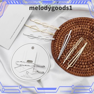 MELODYGOODS1 4 ชิ้น / เซต เรขาคณิต กิ๊บติดผม แฟชั่น เครื่องประดับผม โลหะ เด็กผู้หญิง กิ๊บติดผม