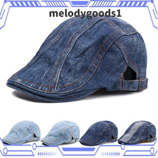 Melodygoods1 หมวกเบเร่ต์ ผ้ายีน ปรับได้ สําหรับผู้ชาย และผู้หญิง