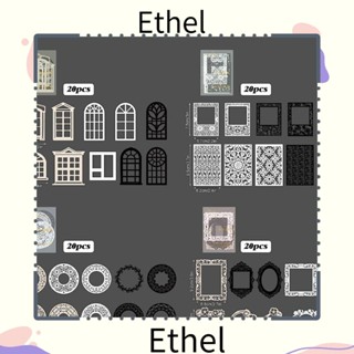 Ethel1 กระดาษตกแต่ง ทรงสี่เหลี่ยมผืนผ้า ลูกไม้สีขาว การออกแบบวินเทจ ทรงกลม สีดํา สําหรับงานฝีมือ ศิลปะ DIY