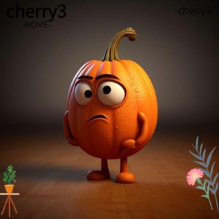 Cherry3 ฟักทองฮาโลวีน ฟักทอง ผีฟักทองเรซิ่น สีเหลือง สําหรับตกแต่งโต๊ะ กลางแจ้ง DIY