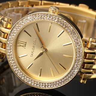 Ship tomorrow Diamond Ring Calendar Watch Steel Belt Quartz Watch Simple Waterproof Watch