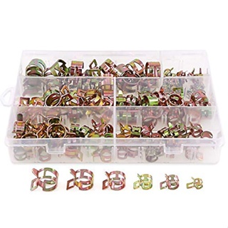 New 100pcs Zinc Plated Hose Clamps Assortment Kit For Water Fuel Tube Air Pipe