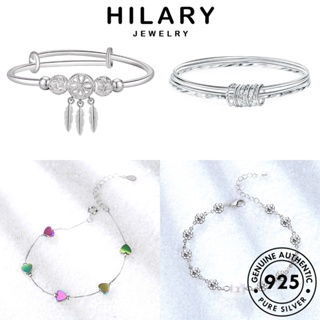 HILARY JEWELRY ต้นฉบับ เรียบง่าย Silver เครื่องประดับ ผู้หญิง กำไลข้อมือ เครื่องประดับ ผู้หญิง 925 มอยส์ซาไนท์ไดมอนด์ แฟชั่น เกาหลี กำไล แท้ เงิน M055