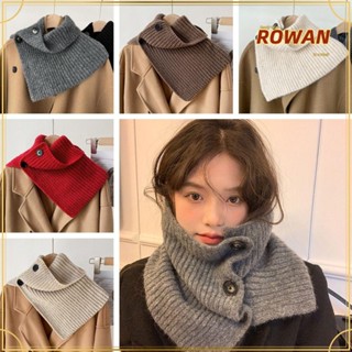 Rowans ผ้าคลุมไหล่ ผ้าพันคอ ผ้าขนสัตว์ถัก สีพื้น สําหรับผู้หญิง