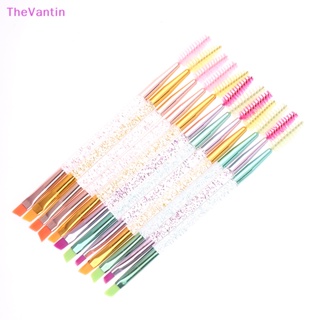 Thevantin 2 In 1 แปรงเขียนคิ้ว แบบสองหัว แบบพกพา สองด้าน 12 ชิ้น