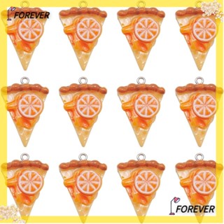 Forever จี้เรซิ่น รูปพิซซ่า มะนาว พาย 30*23 มม. ทนทาน สีเหลือง 25 ชิ้น