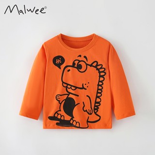 พร้อมส่ง malwee เสื้อยืดแขนยาว แฟชั่นฤดูใบไม้ร่วง สไตล์ยุโรป อเมริกัน สําหรับเด็กผู้ชาย 1