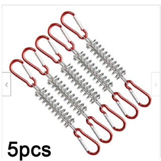 5pcs Outdoor Camping Tent Spring Wind Rope Buckle Fix Hook Buckles Tightening