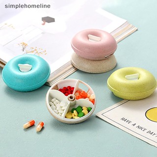 [simplehomeline] กล่องยาโดนัท 4 ช่อง ขนาดใหญ่ จุของได้เยอะ สําหรับเดินทาง พร้อมส่ง