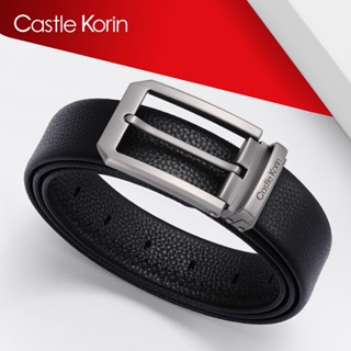 Castle Korin เข็มขัดหนังแท้ พร้อมหัวเข็มขัดโลหะผสม สําหรับผู้ชาย ck01019-TCLZWZD