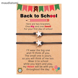 Maud Back To School Season กําไลข้อมือ สเตนเลส แบบกลวง พร้อมเชือกถัก สําหรับนักเรียน EN