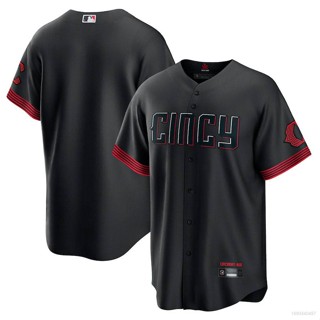 Ani 2023-2024 เสื้อคาร์ดิแกนเบสบอล แขนสั้น ลาย Cincinnati Reds Jersey Button Down สําหรับผู้ชาย