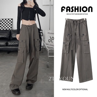 2TOYOUNG Moon กางเกงขายาว คาร์โก้ กางเกง เชือกอเมริกันคลาสิค Cargo pants 2023 NEW 072804 คุณภาพสูง Comfortable Chic สวยงาม A93L4QL 36Z230909