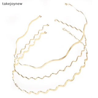 [takejoynew] ที่คาดผมโลหะ สีเงิน สีทอง เรียบง่าย หรูหรา คลื่น บาง เครื่องประดับแฟชั่น ผู้หญิง ที่คาดผม ห่วงจัดแต่งทรงผม ของขวัญ KLB